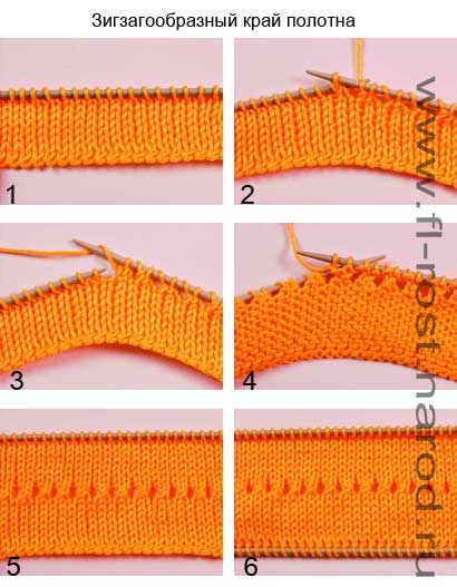 Ровный край. Зубчатый край спицами. Подгиб зубчиками на спицах. Зубчики спицами край. Закрытие петель зубчиками спицами.